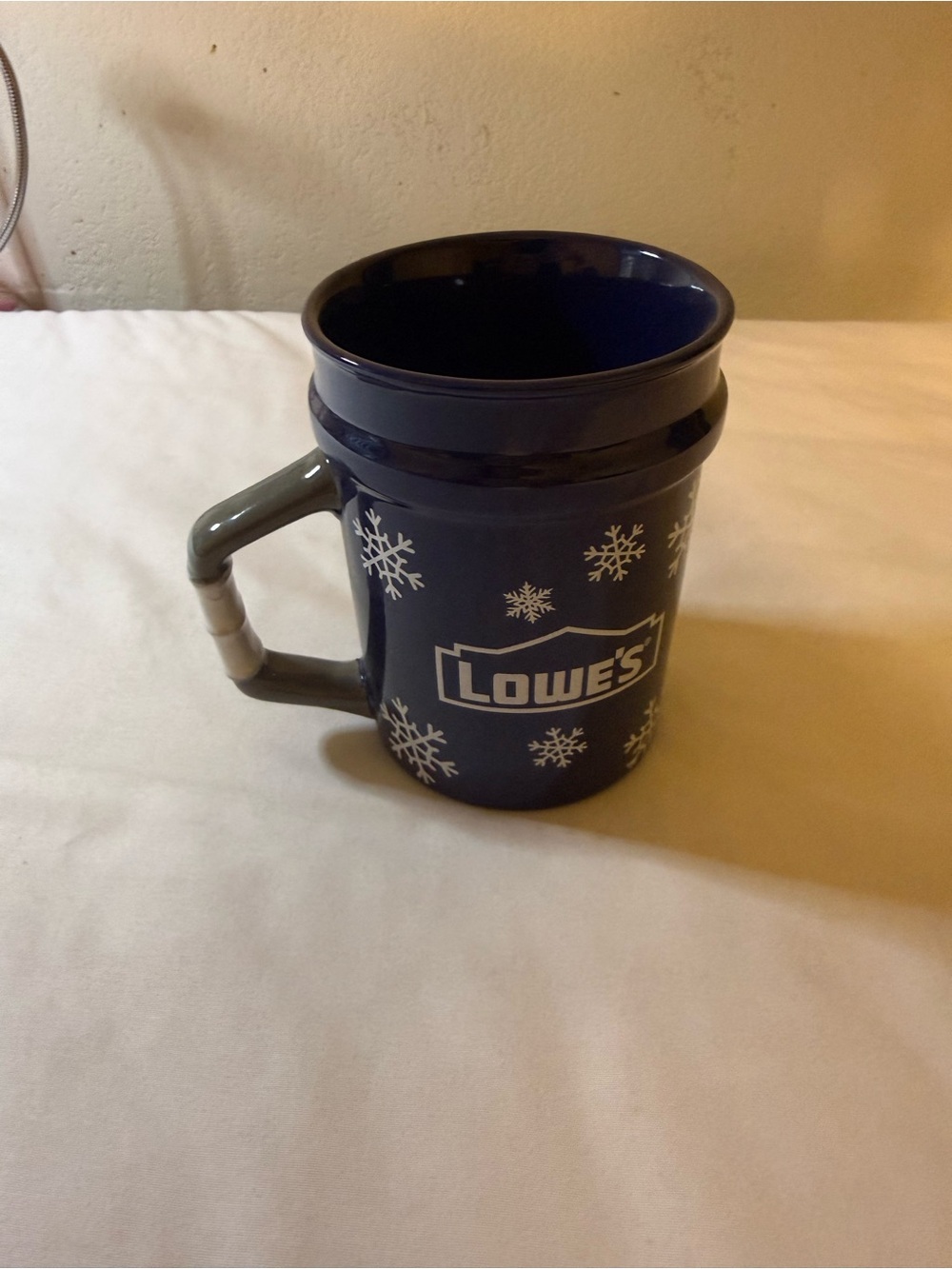 Lowe's Navy Snowflake Ceramic Coffee Mug